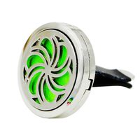 Voberry 30mm Car Essential Oil Diffuser Stainless Steel Locket Air Freshener with Vent Clip Felt Pad (D)