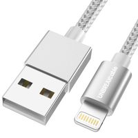 UNBREAKcable iPhone Charger Lightning Cable - [Apple MFi Certified] Double Nylon Braided iPhone Cable Compatible with iPhone Xs XS Max XR X/iPad/iPod - 1M 3.3ft Silver Grey