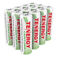 Tenergy AA Rechargeable NIMH Battery 2000mAh Pre-Charged Household Battery Low Self Discharge High Performance AA Battery Pack for Remote Controller/Toys/Flashlight/Mice (12 PCS)