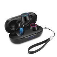 Ailicam True Wireless Earbuds TWS Bluetooth 5.0 IPX6 Waterproof 25 Hours Playtime, TWS Noise Cancelling Earphones Instant Pairing with Mic and Charging Case (Black)