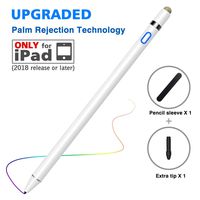 MoKo Active Stylus Pen with Case, [Palm Rejection] 2 in 1 Rechargeable Fine Point Tip Capacitive Digital Pencil Compatible Apple iPad 10.2/Mini 5/iPad Air 3 2019, iPad Pro 11/12.9, iPad 9.7 2018-White