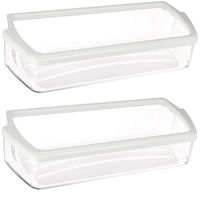 Kitchen Basics 101 W10321304 Replacement for Whirlpool Clear Door Bin with White Band on top 2 pack