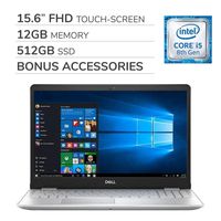 Dell Inspiron 15 5000 2019 Premium 15.6 FHD Touch-Screen Laptop Computer,4-Core Intel i5-8265U 1.60 GHz,12GB RAM, 512GB SSD,Backlit Keyboard,Webcam,Bluetooth,Wi-Fi,HDMI,Win 10 Home, Bonus Accessories