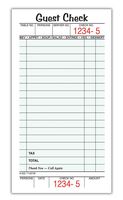 Adams Guest Check Pads, Single Part, Perforated, White, 3-2/5" x 6-3/4 ", 50 Sheets/Pad, 5 Pads/Pack (525SWMT)