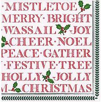 Cocktail Napkins Paper Napkins Christmas Party Napkins Holiday Party Green and Red Napkins Colonial Williamsburg Print 5" x 5" Pk 20