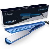 Ovonni Nano Titanium Hair Straightener Dual Voltage 1 3/4 Inch Wide Plate Flat iron Professional Instant Heat Up Auto Shut Off Adjustable Temperature Straightener Iron for All Hair Types (1.75 inch)