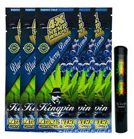 Herb Airtight Tube Pocket Protector with Kingpin Blueberry Bomb Hemp Wraps 5 Count DC Crafts Nation- Rasta Skull