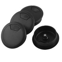 uxcell Desk Computer Plastic Round Grommet Cable Wire Hole Cover 2 inches Dia 4 Pcs Black
