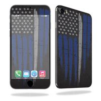 MightySkins Skin Compatible with Apple iPhone 7 - Thin White Line | Protective, Durable, and Unique Vinyl Decal wrap Cover | Easy to Apply, Remove, and Change Styles | Made in The USA