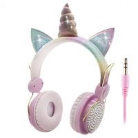 Unicorns Kids Headphones Children Girls Boys Adjustable On Ear Headphones 3.5mm Jack Compatible iPad Cellphones Computer MP3/4 Kindle Airplane School Tablet