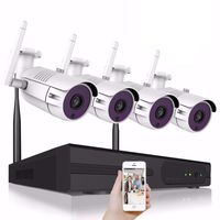 Wireless Security Camera, CCTV System 4 Channel 4CH H.265 4K NVR 4MP(2560 x 1440P) Indoor/Outdoor WI-FI Bullet IP Surveillance Cameras with Night Vision,