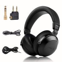 SIVGA SV003 Wooden Over-Ear Noise Cancelling Hi-Fi Stereo Studio Monitoring Close Back Headphones with Soft Earmuffs & Headset, Microphone, Leather Case (Black)