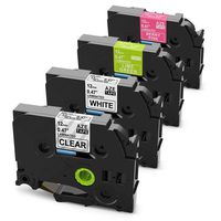4-Pack Equivalent P Touch Tapes, TZe Tape 0.47 Inch Laminated TZ-131 TZe-231 TZe-MQP35 TZe-MQG35 for Brother P-Touch PT-1000 PT-1010R PT-D600VP PT-E100 PT-H110 PT-D210 PT-9700PC PT-D400