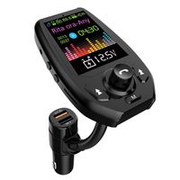 JUREN Bluetooth FM Transmitter, [Upgraded Version] 1.8" Color Screen Wireless Radio Adapter with QC3.0 & 5V/2.4A Charging, Handsfree Call, Support TF Card, Aux Play, EQ Modes(4 Play Modes)