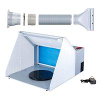 Master Airbrush Brand Lighted Portable Hobby Airbrush Spray Booth with LED Lighting for Painting All Art, Cake, Craft, Hobby, Nails, T-Shirts & More. Includes 6 Foot Exhaust Extension Hose