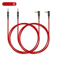 ZOOAUX [2-Pack] AUX Audio Cable 3.5mm Male to Male Universal Aux Audio Stereo Cable (4 ft / 1.2m) - Long AUX Cord for Car,Headphone,and Other 3.5mm-Enabled Devices (Red)