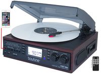 Boytone BT-19DJM-C 3-speed Turntable, 2 Built in Speakers Large Digital Display AM/FM, Cassette, USB/SD/AUX/MP3, Recorder & WMA Playback /Recorder & Headphone Jack + Remote Control