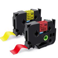 Compatible Brother TZe Tape 18mm 0.7" TZe-441 TZ-641 Black on Red/Yellow for Brother P-Touch PT-D400 PT-D600 PT-2730 PT-1830, 3/4" x 26.2 ft