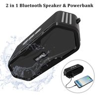 SHARKS Box Portable Bluetooth Speaker with Power Bank, Waterproof Speaker Loud Stereo Sound, 66-Foot Bluetooth Range, Built-in Mic, Dual-Driver Rich Bass