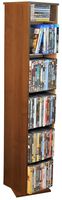 Venture Horizon Revolving Media Library w Adjustable Shelves in Walnut Finish
