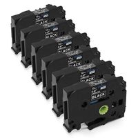 Unistar Compatible P Touch Label White on Black TZe Tape 12mm 0.47" Laminated TZe-335 Replacement of Label Maker PT-D210 PT-H100 PTD400AD PT-P700 PTD600 PT-1230PC Labeler, 6-Pack