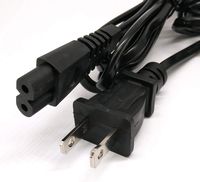 HONEYSEW 4.6Ft 2 Prong Ac Wall Cable 2 Slot Power Cord for Led LCD Tv Samsung Lg Sharp Canon Pixma Hp Brother Epson Lexmark Printer Ps2 Ps3 Slim Ps4 Apple TV Dell Sony Asus Toshiba