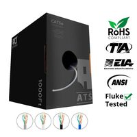 350MHz CAT5E Plenum 1000FT 24AWG Solid Network Cable UTP (Gray)