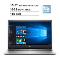 Dell Inspiron 5000 15.6 Inch FHD 1080P Touchscreen Laptop (Intel Core i7-1065G7 up to 3.9GHz, 32GB DDR4 RAM, 1TB SSD, Intel UHD Graphics, Backlit KB, HDMI, WiFi, Bluetooth, Win10)