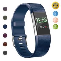 JOMOQ Replacement Bands Compatible for Fitbit Charge 2, Adjustable Breathable Sport Wristbands Silicone Accessories Women Men