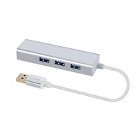 Aluminum 3-Port USB 3.0 Hub with RJ45 10/100/1000 Gigabit Ethernet Port Networking Adapter Converter LAN Wired USB Network Adapter for Macbook, Microsoft Surface Chromebook(Silver)