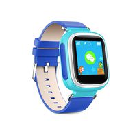 Kids Smart Watch Phone with GPS GSM Locator Touch Screen Tracker SOS for Kids Children (Blue, Q60)