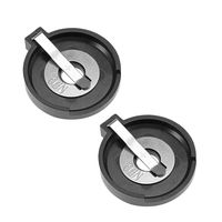 uxcell 2 Pcs CR/LIR2430 Horizontal Coin Button Battery Holder Black Container Case