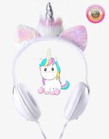 Glitzy Sequin Unicorn Headphones, Plush Kids Headphones, Elegant Stereo Headphones Kids, Comfort Padded Headphones for Girls and Boys, Wonderful Back to School Supplies