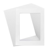 Golden State Art, Acid Free, Pack of 10 White Pre-Cut 11x14 Picture Mat for 8.5x11 Photo with White Core High Premier Bevel Cut Mattes