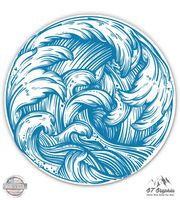 GT Graphics Ocean Wave Beautiful - 5" Vinyl Sticker - for Car Laptop I-Pad - Waterproof Decal