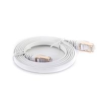 Cat7 White Ethernet Cable 25Ft 1 Pack Double Shielded Flat Cable - High Speed Internet Network Cable Up to 10 Gigabit-Gold Plated Rj45 Connectors (25ft, White)