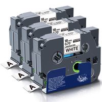 P Touch Label Tape 18mm 0.7'', Absonic Tze-241 Black on White Laminated Tape Compatible for Brother P-Touch PTD400AD PTD600 2030 PTD600VP PT-1880 PT-P700 PT-T2730, (3/4in x 26.2ft, 18mm x 8m) 3-Pack