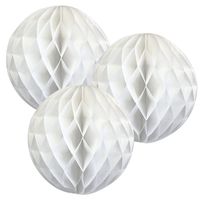 Just Artifacts Tissue Paper Honeycomb Ball (Set of 3, 4inch, White) - Click for More Colors & Sizes!