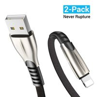 Lightning Charging Cable USB Cable (2 Pack/6.6ft), USB-A to Lightning Cable Charger, Zinc Alloy Fabric Braided iPhone Cord Compatible iPhone 6/7/8/x/xs/xs max/ipad