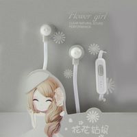 New Fashion Cartoon Color Noodles Line In-ear Headphone,Sport Earbuds with Mic Earphones Stereo Bass 3.5mm Jack Crystal Clear Sound Headset for Kids Girls (white+gray)