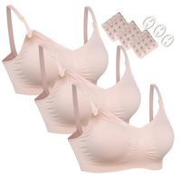 HOFISH Women's Wireless Maternity Nursing Bra Adjustable 3PCS/Pack Pink 2XL