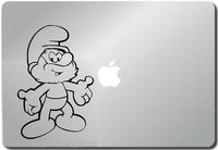 Smiling Papa Smurf - Vinyl 5" tall (Color BLACK) - decal laptop tablet skateboard car windows stickers