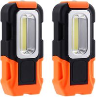 TORCHSTAR Portable LED Work Light, Multi-use COB Flashlight, Magnetic Base & Hanging Hook, Battery-Operated 5000K Daylight, 120° Beam Angle Flood Light, for Car Repairing and Emergency, Pack of 2