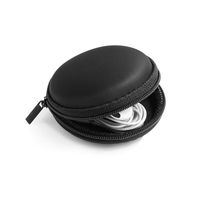 Earbud Cases, AWOGER Small Round Pocket Earbud Travel Carrying Case for Smartphone Earphone Bluetooth Headset Storage Bags Hard EVA Headphone Box (Black)