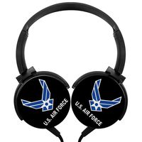 US Air Force Wings Logo Stereo Portable Headphones Lightweight Wired Headset
