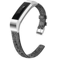 OenFoto Bands Compatible Fitbit Alta HR/Fitbit Alta/Ace, Adjustable Nylon Wristband Replacement Watch Band Strap Accessory Bracelet for Fitbit Alta HR/Fitbit Alta Smart Watch, Large Black/Gray