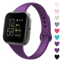 Acrbiutu Bands Compatible with Fitbit Versa/Fitbit Versa 2, Slim Thin Narrow Replacement Silicone Sport Wristband Strap Compatible for Fitbit Versa/Versa 2 Women Men