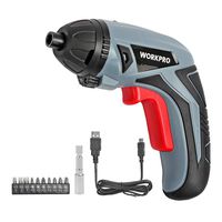 WORKPRO Cordless Rechargeable Power Screwdriver, Powered by 3.6V Li-ion Battery, USB Charging Cable and 10-Piece Bits Included