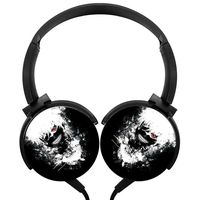 Stereo Headphones Tokyo-Ghoul Lightweight with Mic Over Ear, Funny Headsets for iPhone, Ipad, Smartphone and Tv 3.5Mm Black