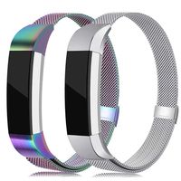 LNOOIU Metal Bands Compatible with Fitbit Alta, Replacement for Alta HR Stainless Steel Bands Adjustable Accessory Wristband for Alta Bracelet Women Men Girls Boys(2 Pack Small A)